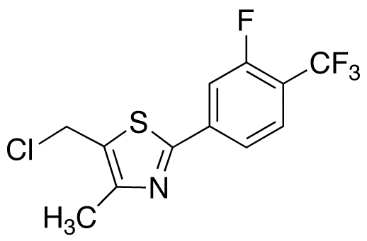 2-[3-Fluoro-4-(trifluoromethyl)phenyl]-4-methyl-5-chloromethyl Thiazole - Chemical structure and product image