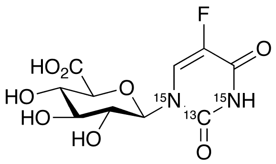 5-Fluorouracil-13C,15N2 N-beta-D-Glucuronide - Chemical structure and product image