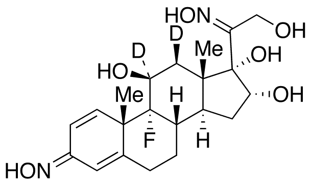 (11 beta,16 alpha)-9-Fluoro-11,16,17,21-tetrahydroxy-pregna-1,4-diene-3,20-dione-d2 3,20-Dioxime - Chemical structure and product image