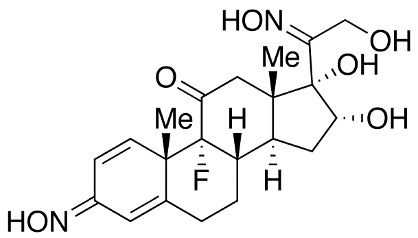 (11 beta,16 alpha)-9-Fluoro-16,17,21-trihydroxyl-pregna-1,4-diene-3,11,20-trione 3,20-Dioxime - Chemical structure and product image