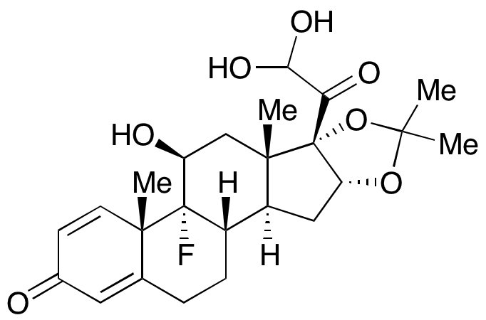 (11 beta,16 alpha)-9-Fluoro-11,21,21-trihydroxy-16,17-[(1-methylethylidene)bis(oxy)] pregna-1,4-diene-3,20-dione - Chemical structure and product image