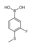 3-Fluoro-4-(methylthio)phenylboronic acid - Chemical structure and product image