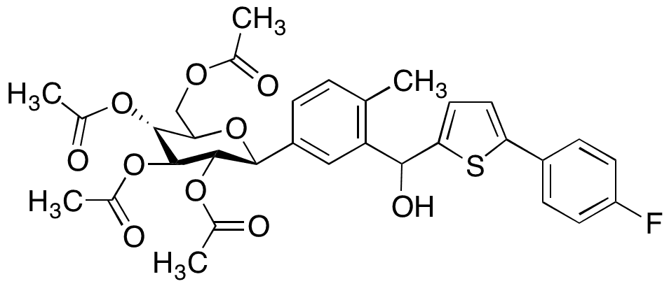 [5-(4-Fluorophenyl)-2-thienyl][2-methyl-5-(2,3,4,6-tetra-O-acetyl-beta-D-glucopyranosyl)phenyl]-methanol - Chemical structure and product image
