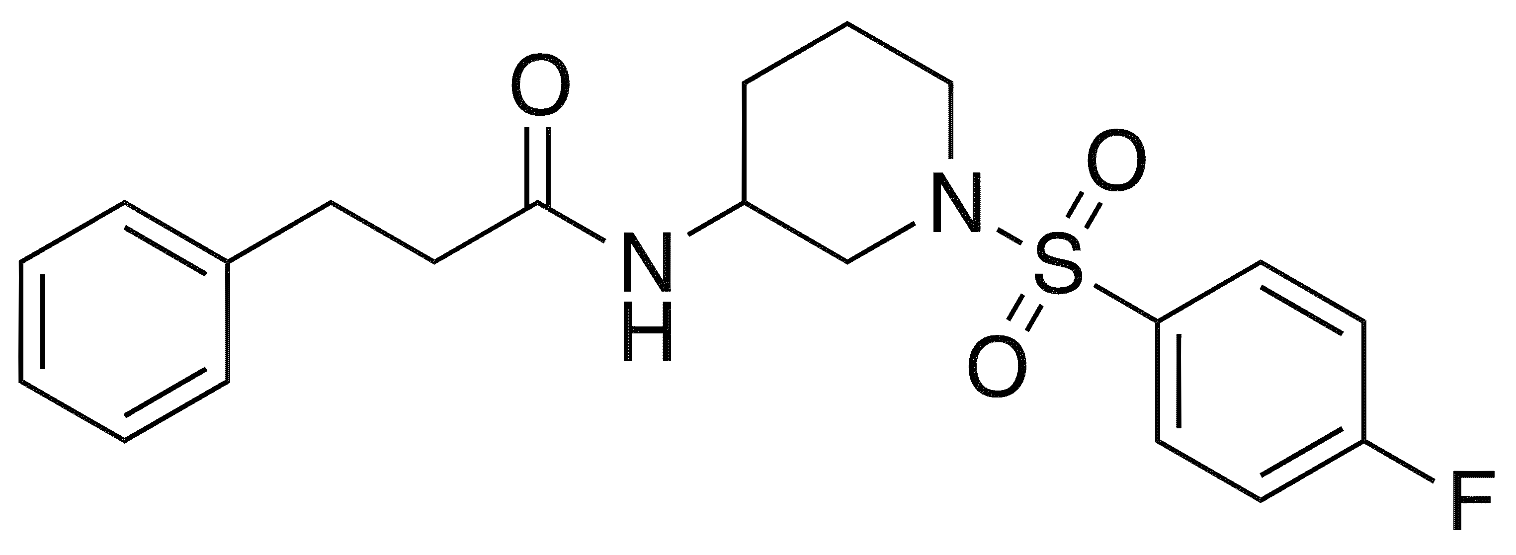 N-{1-[(4-Fluorobenzene)sulfonyl]piperidin-3-yl}-3-phenylpropanamide - Chemical structure and product image