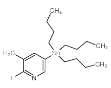 2-Fluoro-3-methyl-5-(tributylstannyl)pyridine - Chemical structure and product image