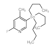 2-Fluoro-4-methyl-5-(tributylstannyl)pyridine - Chemical structure and product image