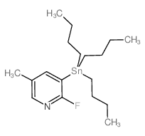 2-Fluoro-5-methyl-3-(tributylstannyl)pyridine - Chemical structure and product image