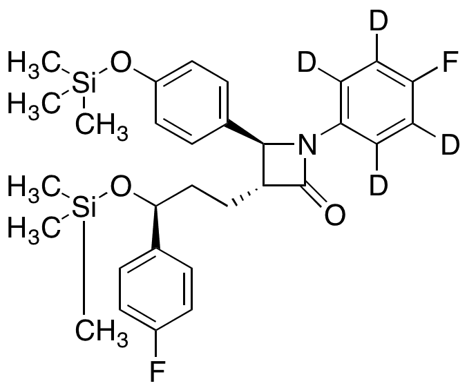 (3R,4S)-1-(4-Fluorophenyl)-3-[(3S)-3-(4-fluorophenyl)-3-[(trimethylsilyl)oxy]propyl]-4-[4-[(trimethylsilyl)oxy]phenyl]-2-azetidinone-d4 - Chemical structure and product image