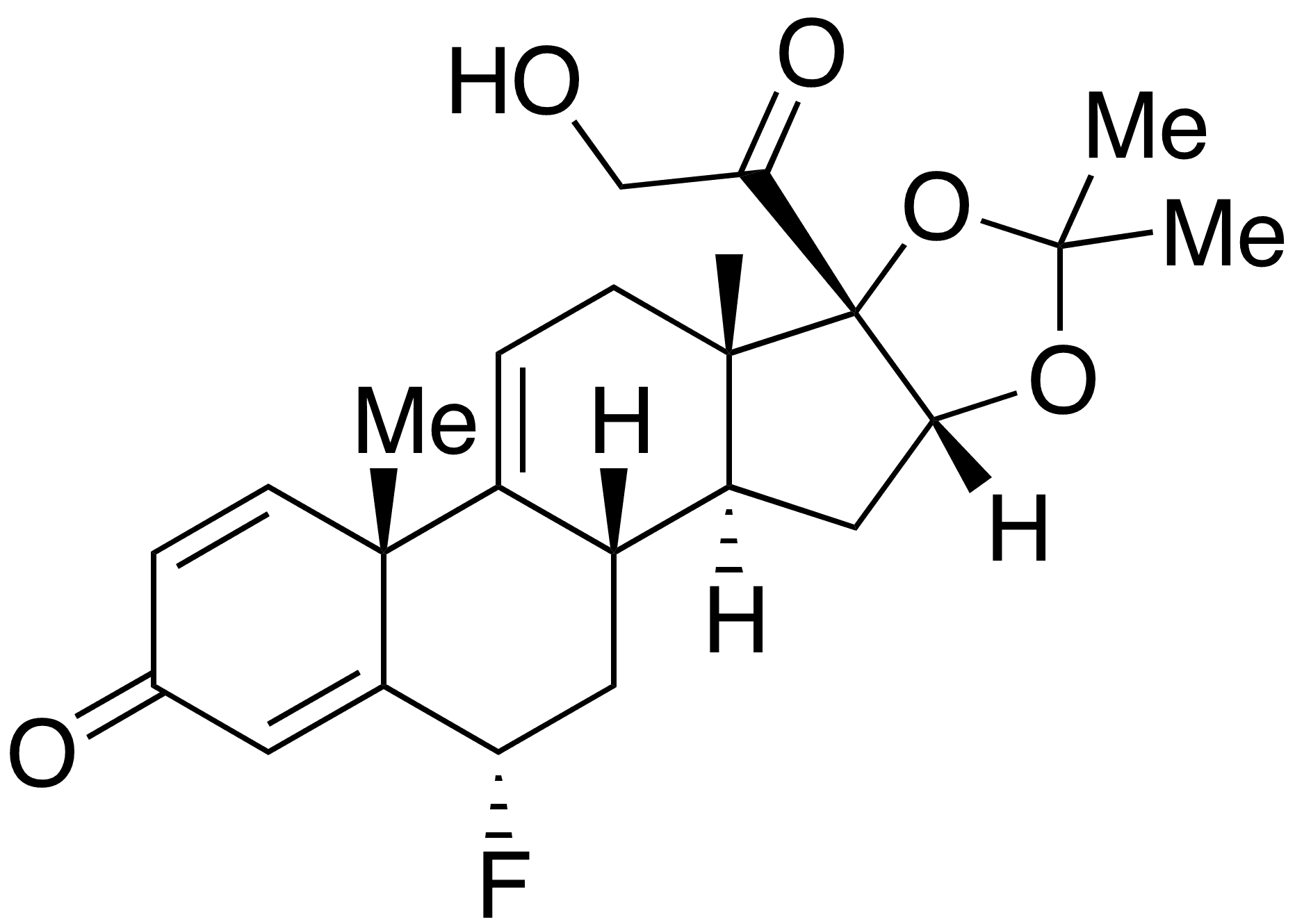 6 alpha-Fluoro-21-hydroxy-16 alpha,17-(isopropylidenedioxy)pregna-1,4,9(11)-triene-3,20-dione - Chemical structure and product image