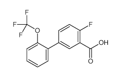 2-Fluoro-5-[2-(trifluoromethoxy)phenyl]benzoic acid - Chemical structure and product image