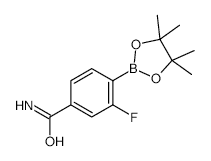 3-Fluoro-4-(tetramethyl-1,3,2-dioxaborolan-2-yl)benzamide - Chemical structure and product image