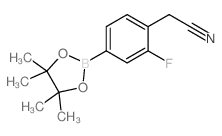 2-(2-Fluoro-4-(4,4,5,5-tetramethyl-1,3,2-dioxaborolan-2-yl)phenyl)acetonitrile - Chemical structure and product image
