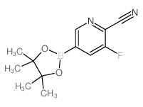 3-Fluoro-5-(4,4,5,5-tetramethyl-1,3,2-dioxaborolan-2-yl)picolinonitrile - Chemical structure and product image