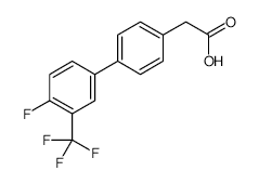 {4-[4-Fluoro-3-(trifluoromethyl)phenyl]phenyl}acetic acid - Chemical structure and product image