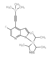 	5-Fluoro-1-(triisopropylsilyl)-4-((trimethylsilyl) ethynyl)-1h-pyrrolo[2,3-b]pyridine - Chemical structure and product image