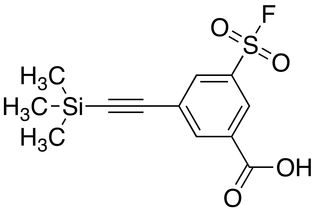 	3-â€‹Fluorosulfonyl)â€‹-â€‹5-â€‹[2-â€‹(trimethylsilyl)â€‹ethynyl]â€‹benzoic Acid - Chemical structure and product image