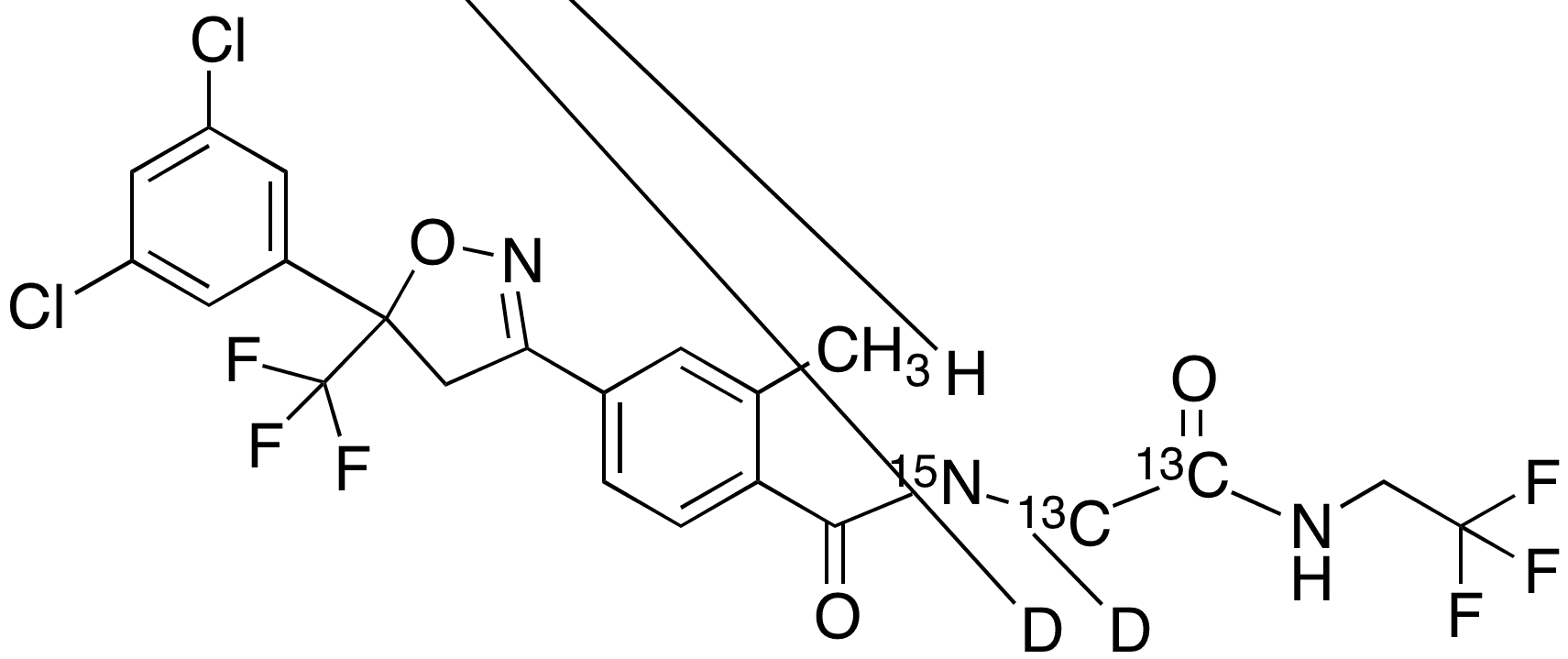 	Fluralaner-13C2,15N,D2 - Chemical structure and product image
