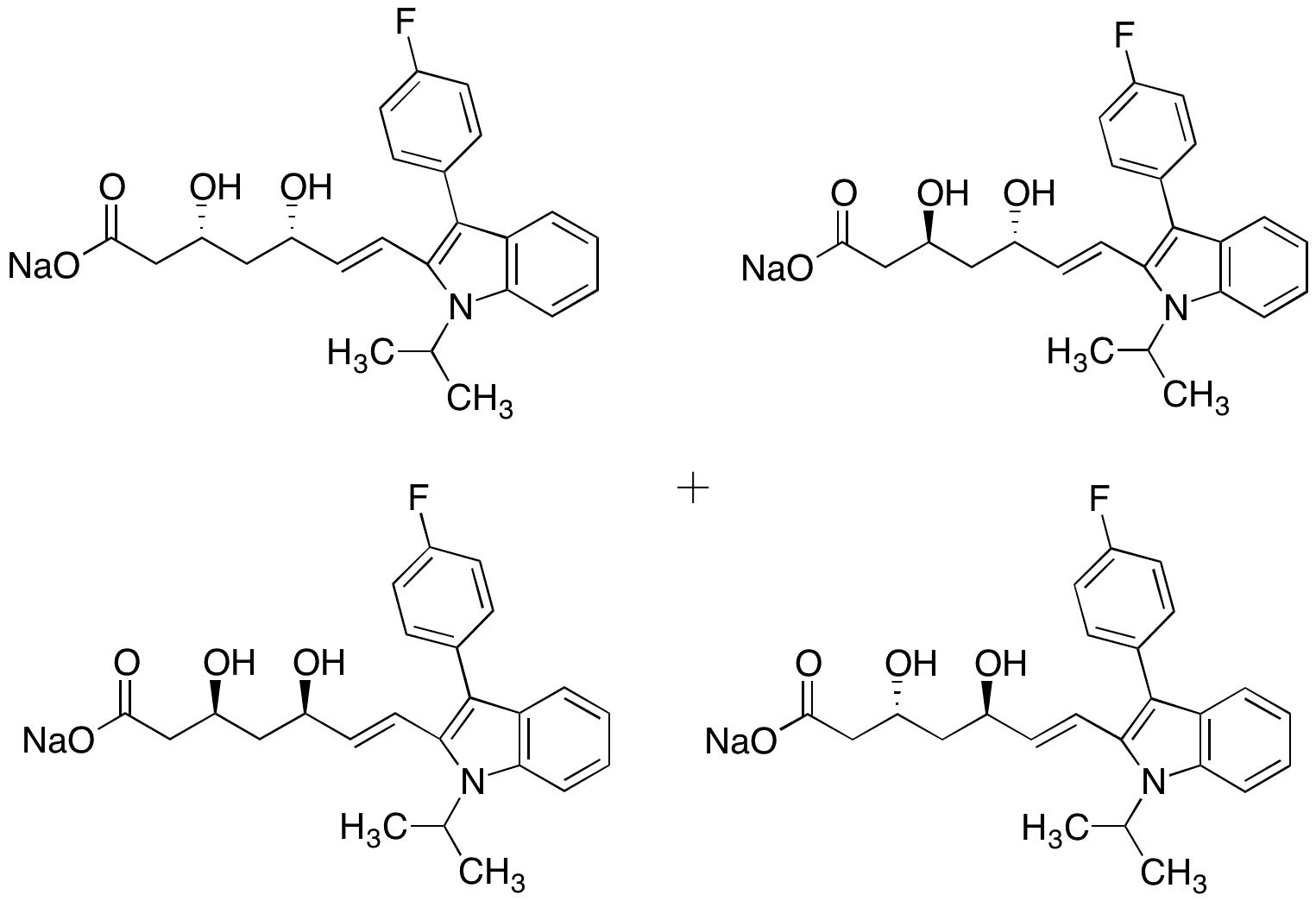 	(3S,5S),(3R,5R),(3S,5R),(3R,5S)-Fluvastatin Sodium Salt(mixture of isomers) - Chemical structure and product image