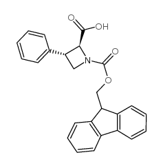 Fmoc-trans-3-phenylazetidine-2-carboxylic acid - Chemical structure and product image