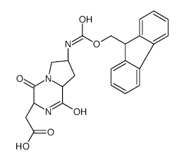 Fmoc-(2s,6s,9s)-6-amino-2-carboxymethyl-3,8-diazabicyclo-(4,3,0)-nonane-1,4-dione - Chemical structure and product image