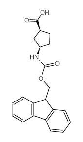 (+)-(1S,3R)-N-Fmoc-3-aminocyclopentanecarboxylic acid - Chemical structure and product image