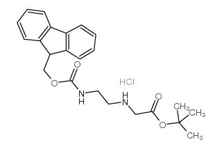 N-[2-(Fmoc-amino)-ethyl]glycine tert-butyl ester hydrochloride - Chemical structure and product image