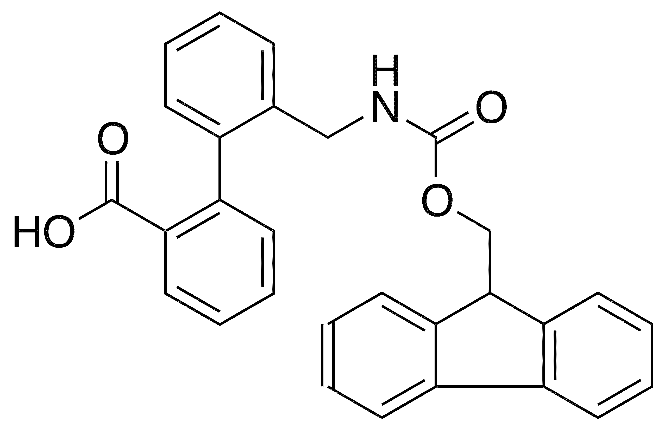 2-(Fmoc-aminomethyl)-biphenyl-2-carboxylic acid - Chemical structure and product image