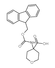 Fmoc-4-amino-tetrahydropyran-4-carboxylic acid - Chemical structure and product image