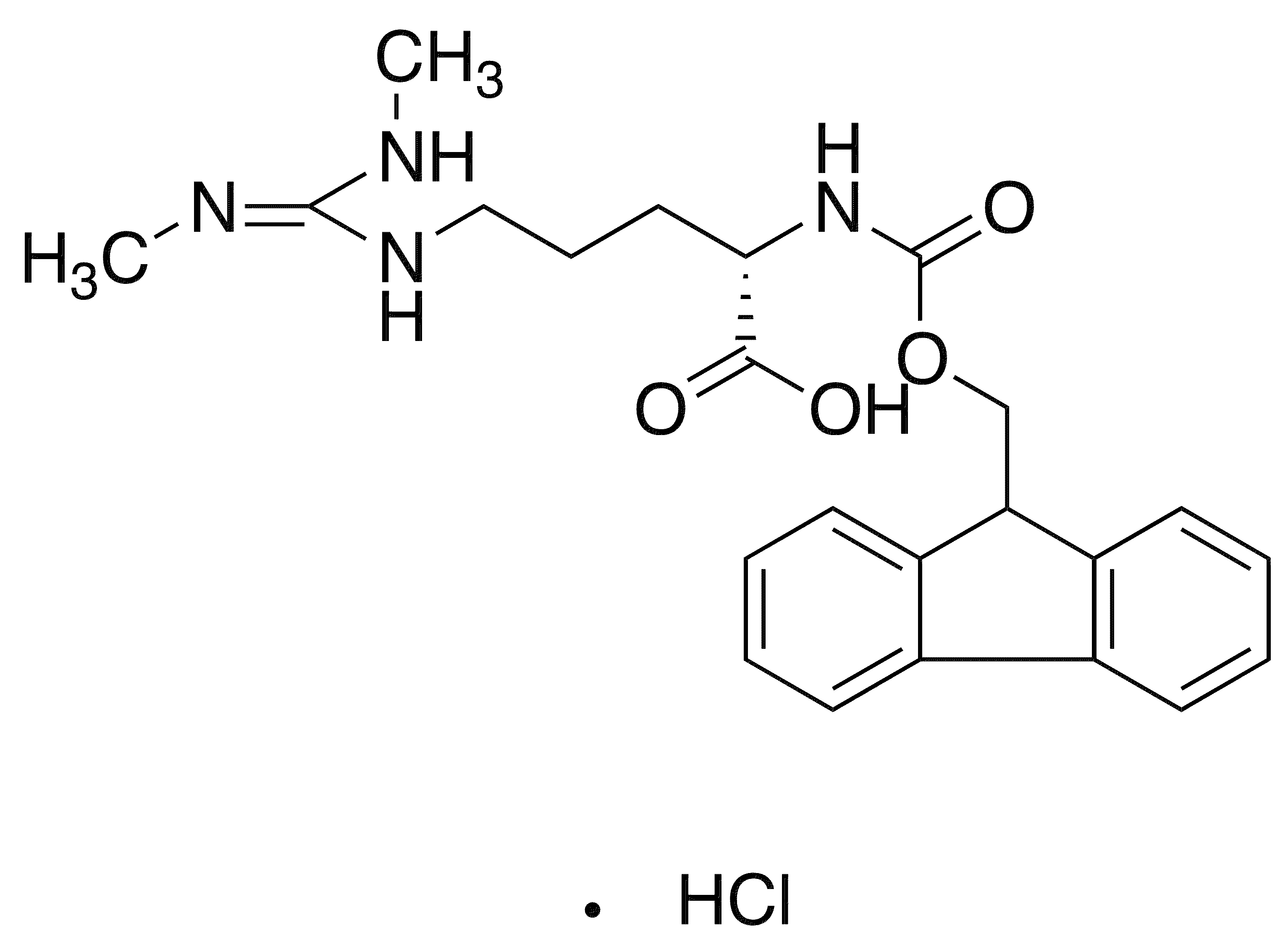 Fmoc-arg(me)2-oh (symmetrical), hydrochloride - Chemical structure and product image