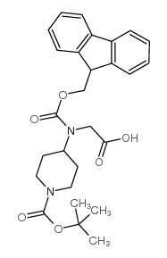 Fmoc-N-(1-Boc-piperidin-4-yl)-glycine - Chemical structure and product image