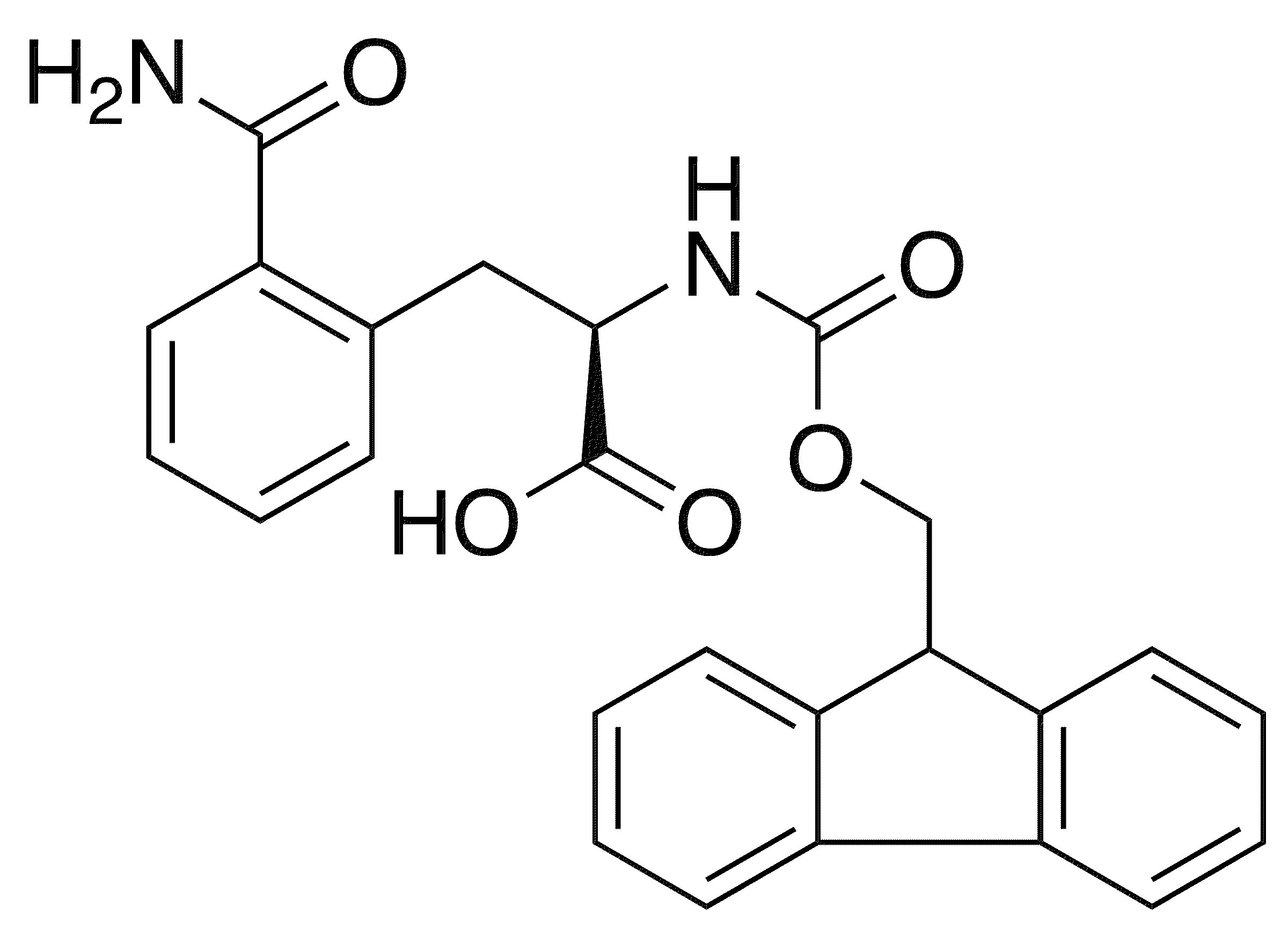 Fmoc-d-2-carbamoylphenylalanine - Chemical structure and product image