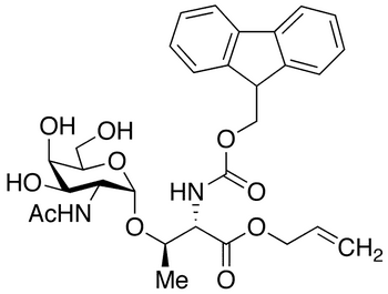 N-Fmoc-O-[2-acetamido-2-deoxy-alpha-D-galactopyranosyl]-L-threonine Allyl Ester - Chemical structure and product image