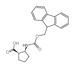 cis-Fmoc-2-amino-1-cyclopentanecarboxylic Acid - Chemical structure and product image