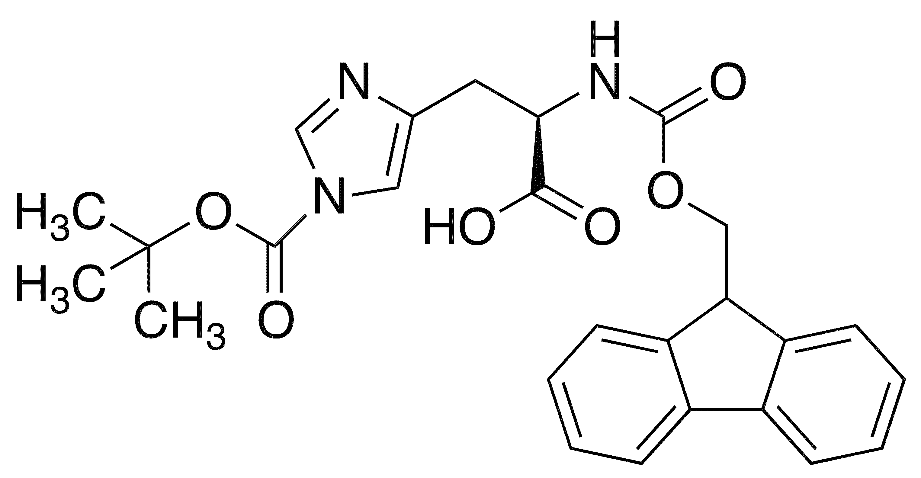 Fmoc-d-his(boc)-oh - Chemical structure and product image