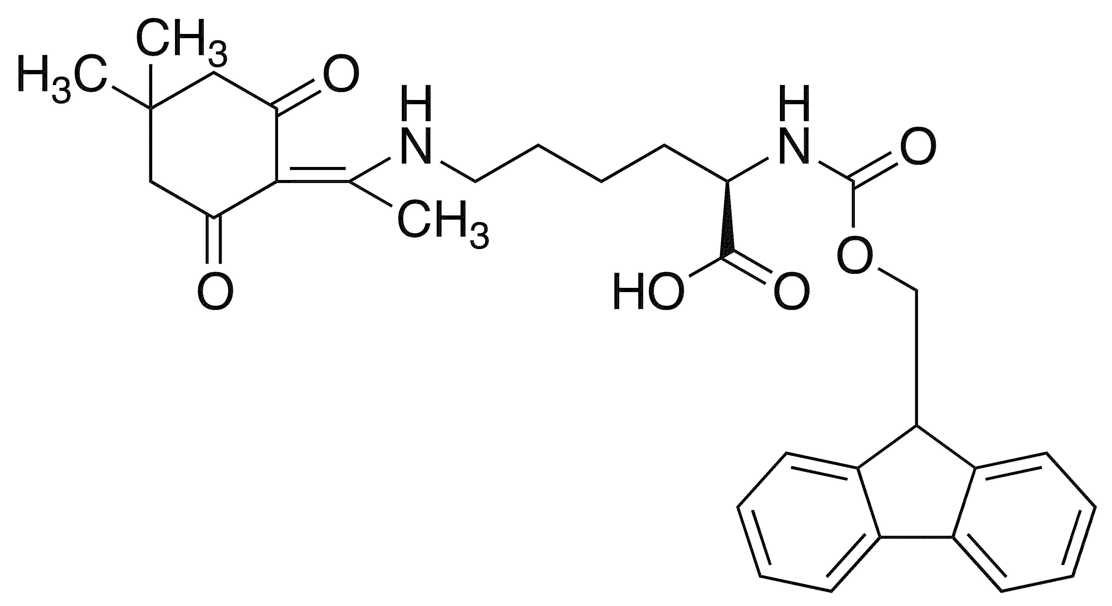 Fmoc-d-lys(dde)-oh - Chemical structure and product image