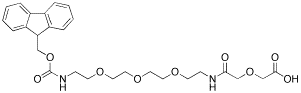 17-(Fmoc-amino)-5-oxo-6-aza-3,9,12,15-tetraoxaheptadecanoic Acid - Chemical structure and product image