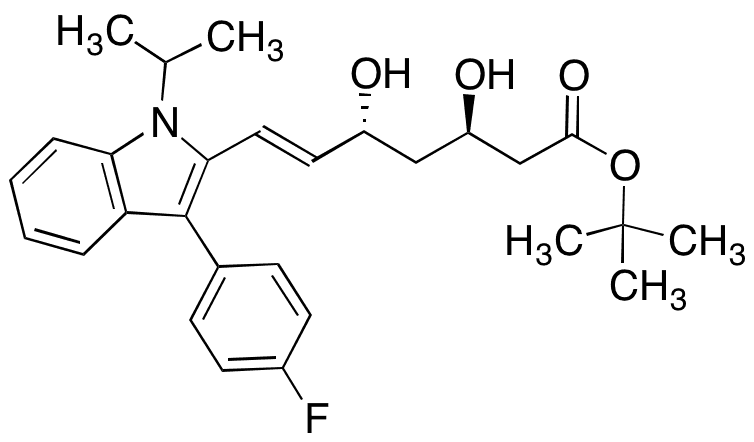 (3R,5R,6E)-7-[3-(4-Fluorophenyl)-1-(1-methylethyl)-1H-indol-2-yl]-3,5-dihydroxy-6-heptenoic Acid 1,1-Dimethylethyl Ester - Chemical structure and product image