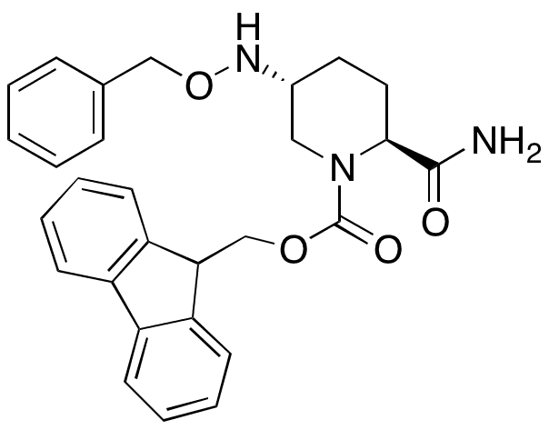 5R-(N-Fmoc)-(5-benzyloxyamino) L-Pipecolic Amide - Chemical structure and product image