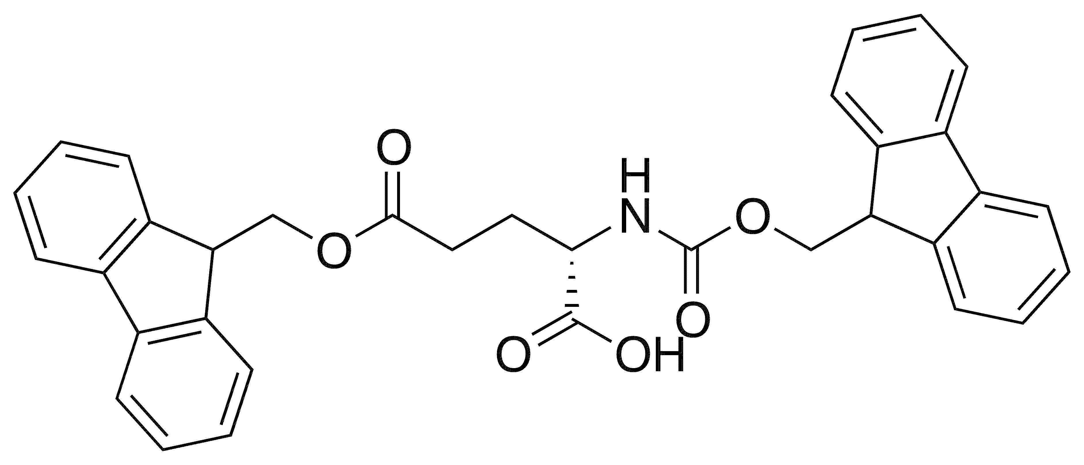 Fmoc-L-glutamic acid g-9-fluorenylmethyl ester - Chemical structure and product image