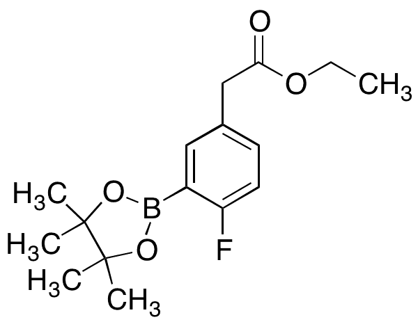 2-Fluoro-5-(ethoxycarbonylmethyl)phenylboronic Acid, Pinacol Ester - Chemical structure and product image