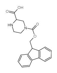 4-Fmoc-piperazine-2-carboxylic acid - Chemical structure and product image