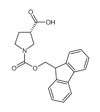 (3S)-Fmoc-1-pyrrolidine-3-carboxylic acid - Chemical structure and product image