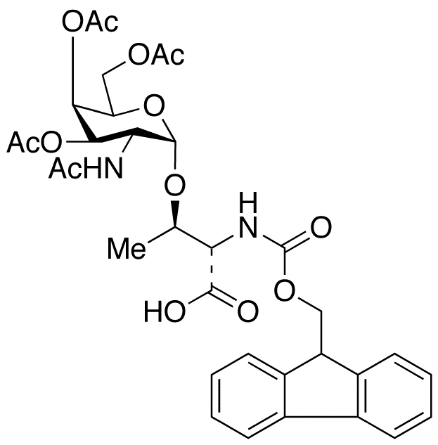 N-Fmoc-O-[3,4,6-tri-O-acetyl-2-(acetylamino)-2-deoxy-alpha-D-galactopyranosyl]-L-threonine - Chemical structure and product image