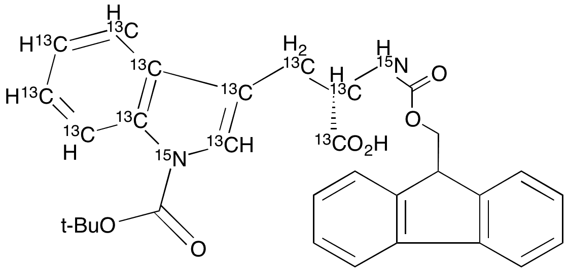 Fmoc-Trp(Boc)-OH-13C11,15N2 - Chemical structure and product image