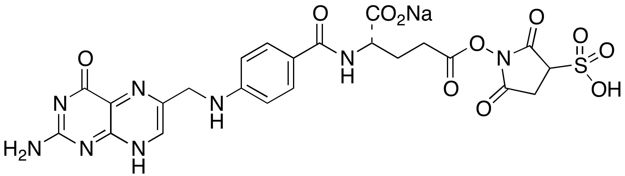 Folic Acid Sulfosuccinimidyl Ester Sodium Salt (Technical Grade) - Chemical structure and product image
