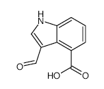 3-Formyl-1H-indole-4-carboxylic acid - Chemical structure and product image