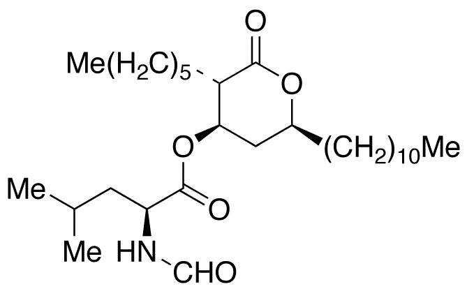 N-Formyl-L-leucine (3S,4R,6S)-3-Hexyltetrahydro-2-oxo-6-undecyl-2H-pyran-4-yl Ester - Chemical structure and product image