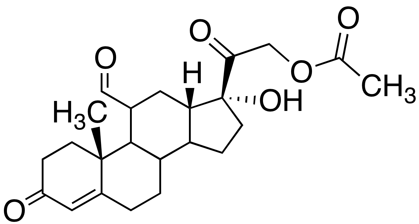 11 beta-Formyl Hydrocortisone Acetate - Chemical structure and product image