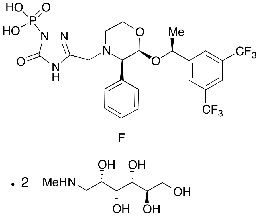 (1S,2S,3R)-Fosaprepitant Dimeglumine - Chemical structure and product image