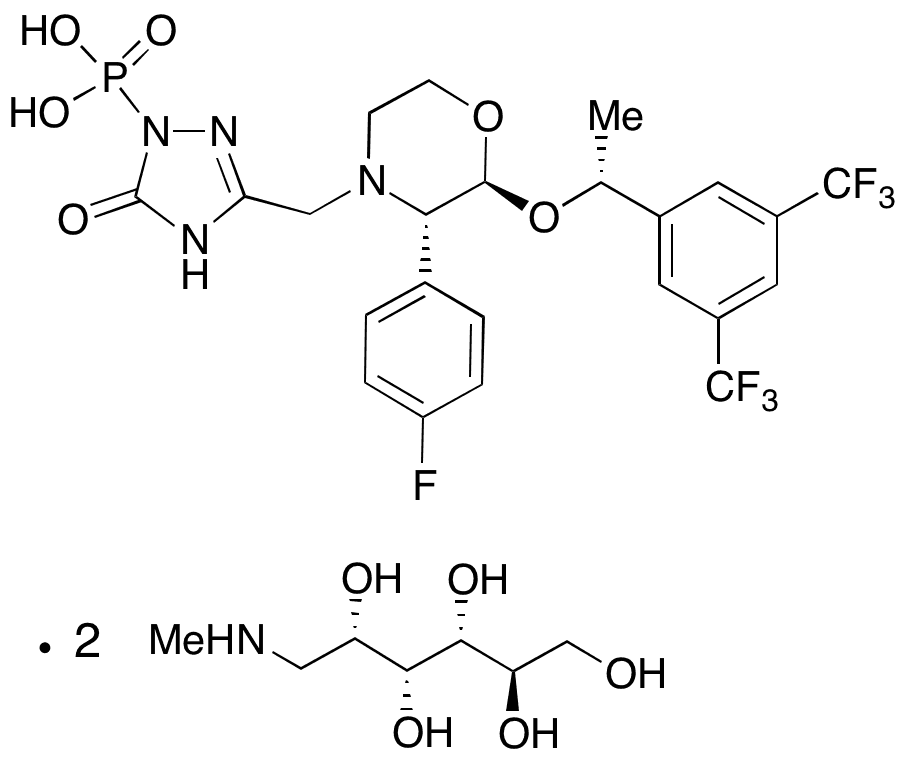 (1R,2S,3S)-Fosaprepitant Dimeglumine - Chemical structure and product image